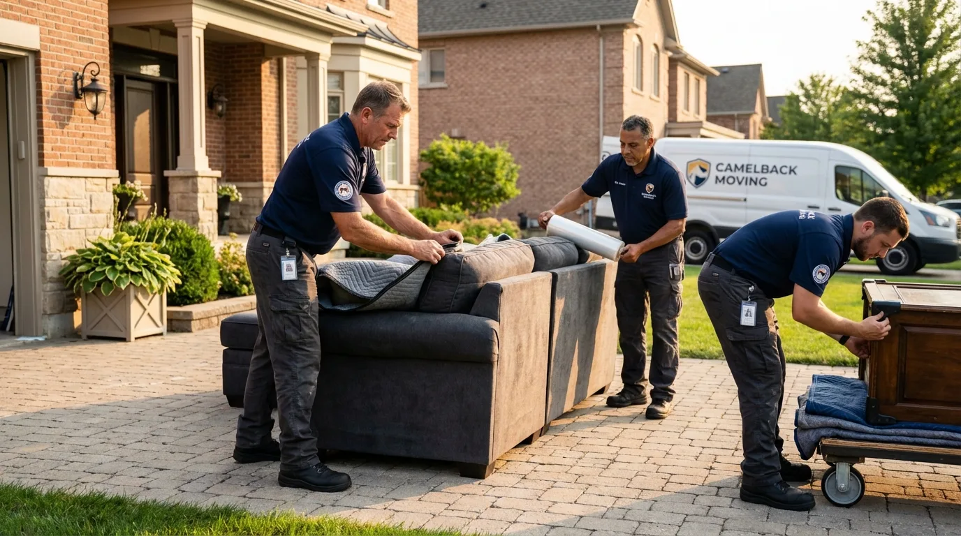Large estate moving crew wrapping furniture in Hydesville, CA