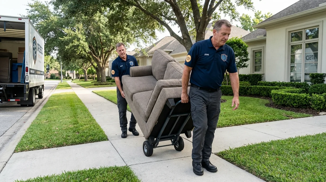 Local residential moving crew loading furniture in Hydesville, CA